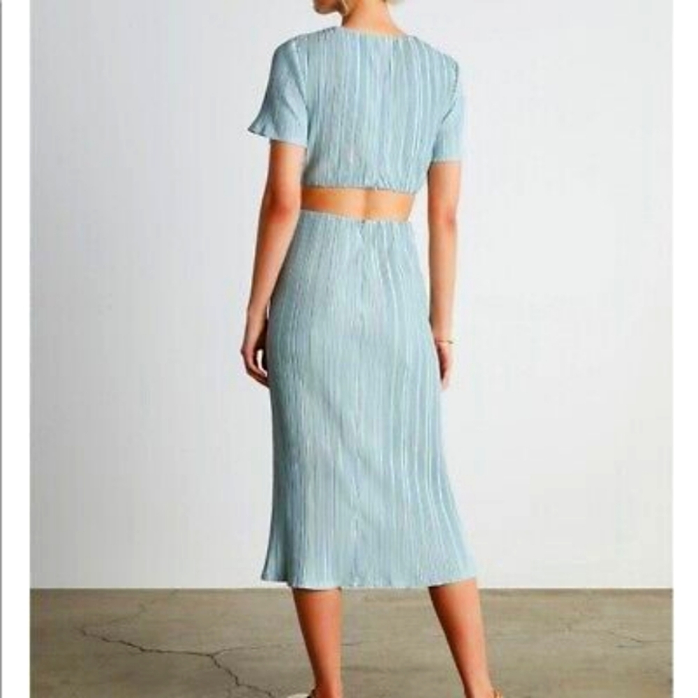 Drew Cutout Twist Midi Dress, Who What Wear, Light Blue, size large